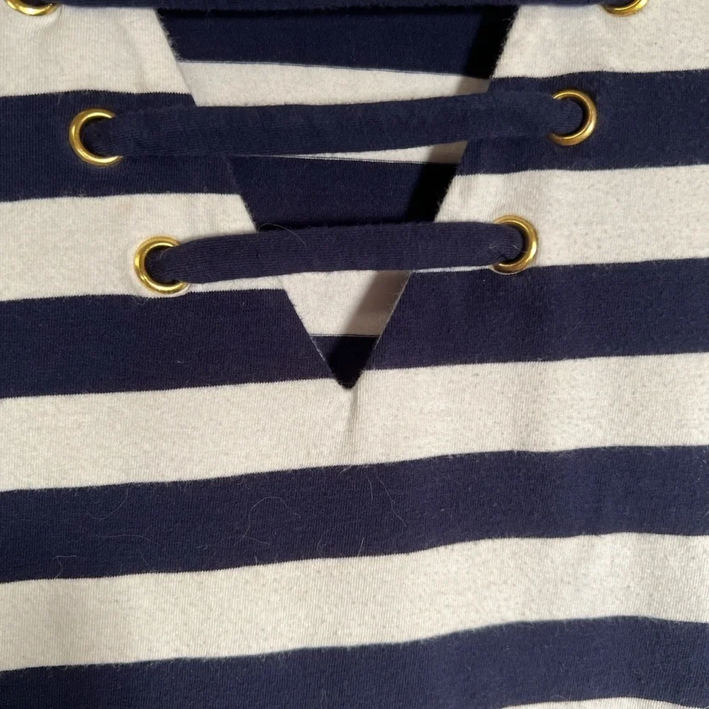 Michael Kors Navy White Striped T Shirt Dress
